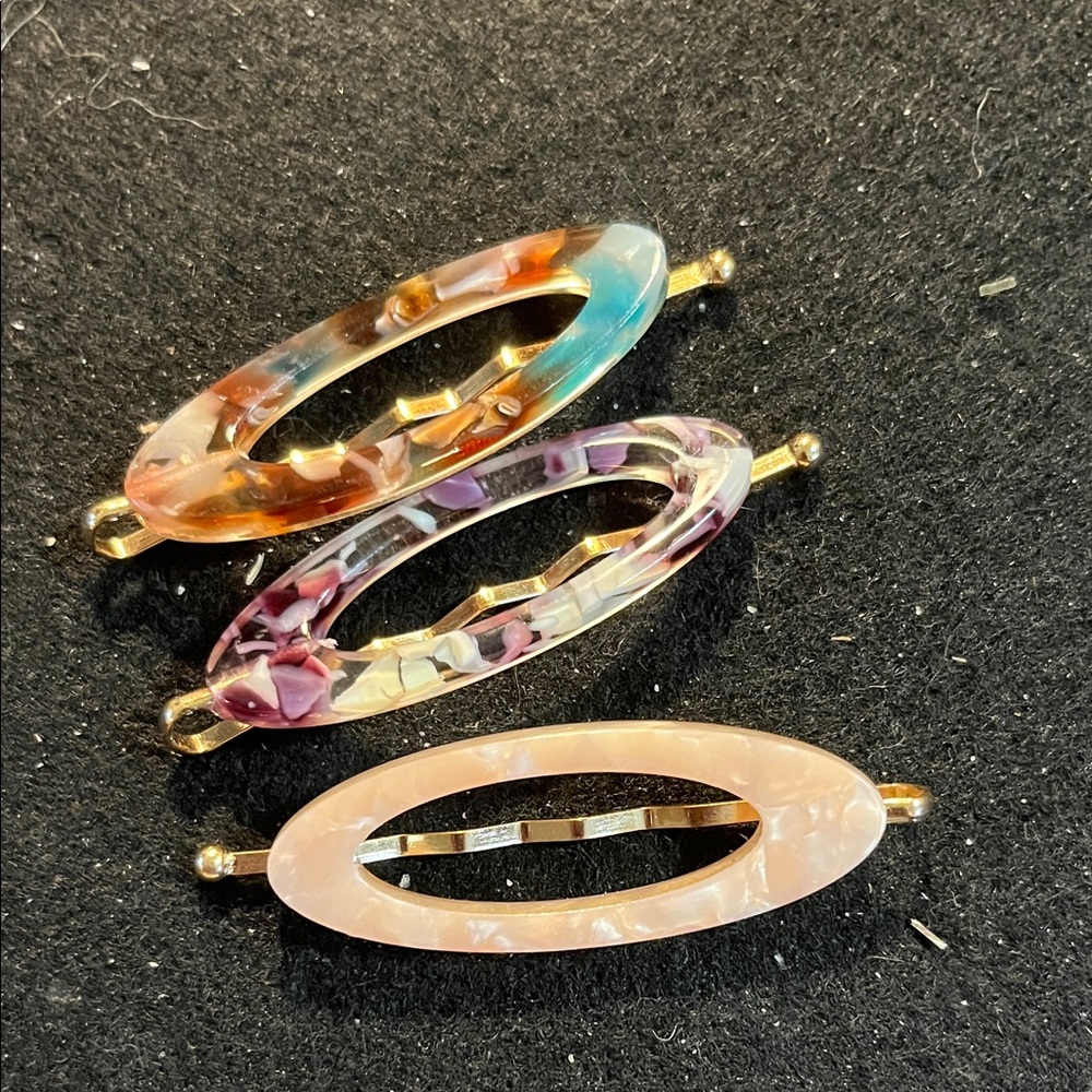 Set of 3 Oval Hair Clips
